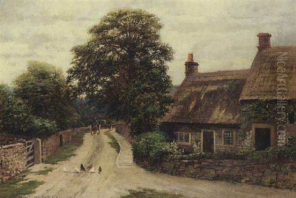 The Village Lane Oil Painting by Robert Ward Van Boskerck