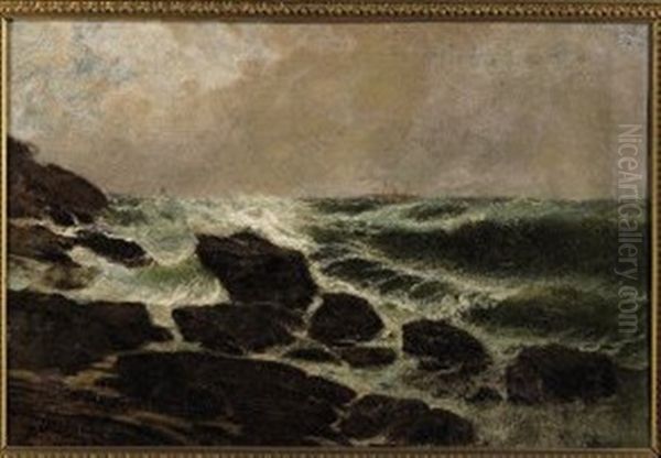 Marina Oil Painting by Giacinto Corsi di Bosnasco