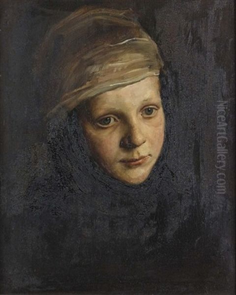 Knabenportrat Oil Painting by Gottlieb Boss