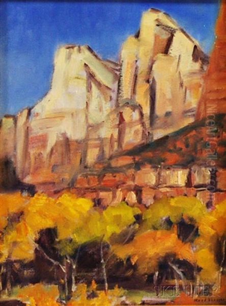 Study For Fall In Zions Oil Painting by Karl Thomas Bossard