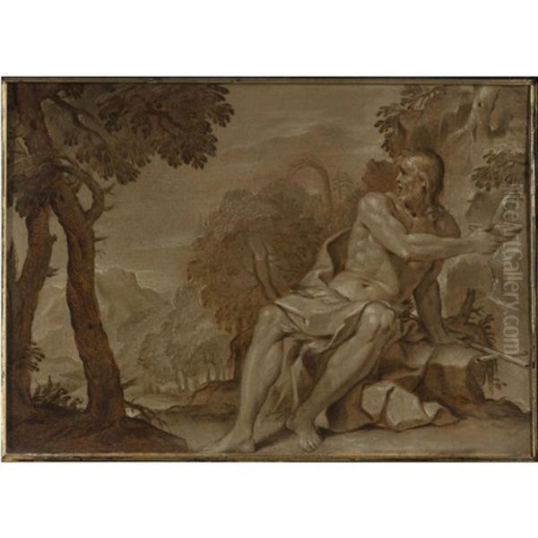 St. John The Baptist In The Desert Oil Painting by Ambrosius Bosschaert the Elder