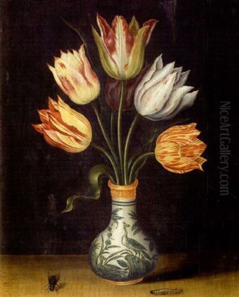 Bouquet De Tulipes Dans Un Vase, Avec Insectes Oil Painting by Ambrosius Bosschaert the Younger