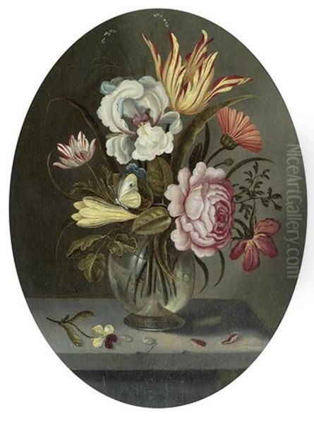 Blumenstrauss Mit Tulpe, Iris Und Rose Oil Painting by Abraham Bosschaert