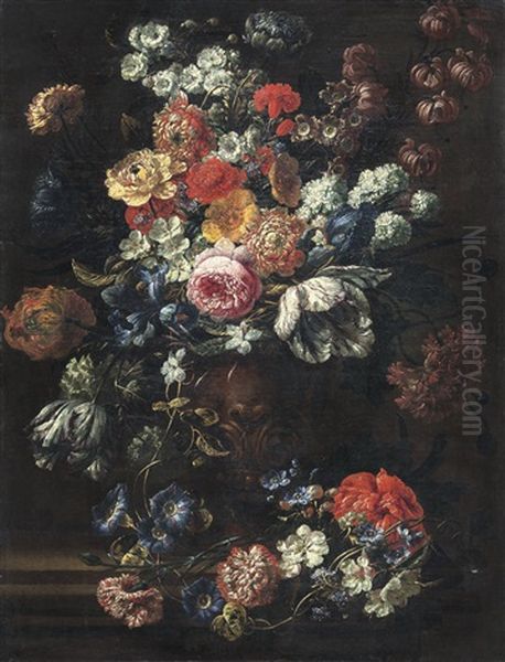 Vaso Di Fiori Oil Painting by Jan-Baptiste Bosschaert