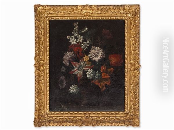 Flowers In A Vase Oil Painting by Jan-Baptiste Bosschaert