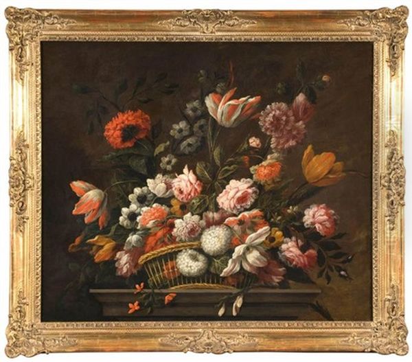 Corbeille De Fleurs Oil Painting by Jan-Baptiste Bosschaert