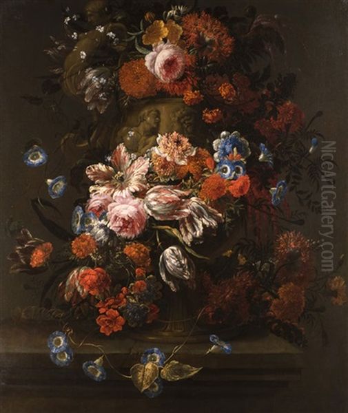 Blumenstrauss In Vase Oil Painting by Jan-Baptiste Bosschaert