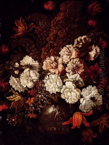 Blumenstraus Mit Paonien Und Tulpen Oil Painting by Jan-Baptiste Bosschaert