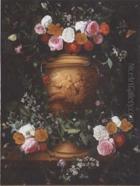 Bouquet De Fleurs Oil Painting by Jan-Baptiste Bosschaert