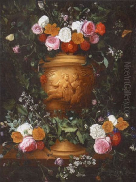 Bouquet De Fleurs Oil Painting by Jan-Baptiste Bosschaert