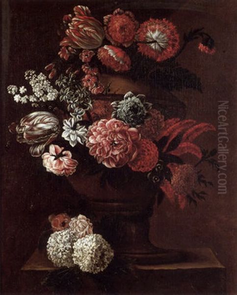 A Still Life Of Flowers In A Vase Oil Painting by Jan-Baptiste Bosschaert