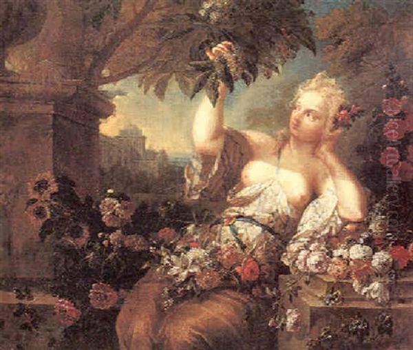 Flora Mit Blumen In Einem Park Oil Painting by Jan-Baptiste Bosschaert