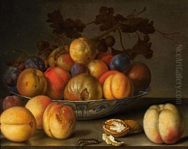 Composition Au Plat De Peches, Pommes Et Prunes Oil Painting by Johannes Bosschaert