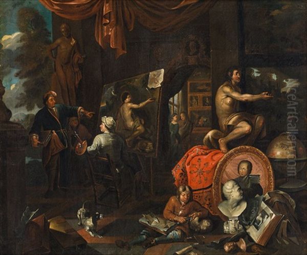 The Painter's Studio Oil Painting by Balthasar Van Den Bossche