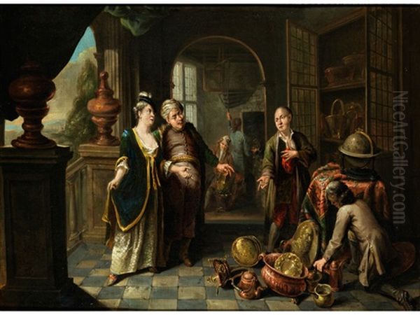 Beim Kupferhandler Oil Painting by Balthasar Van Den Bossche