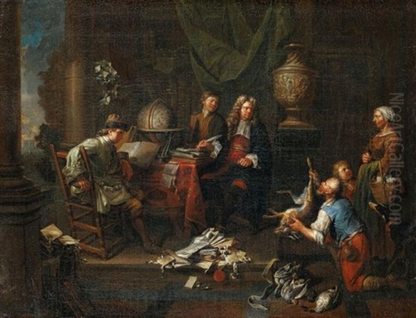 Beim Advokaten Oil Painting by Balthasar Van Den Bossche