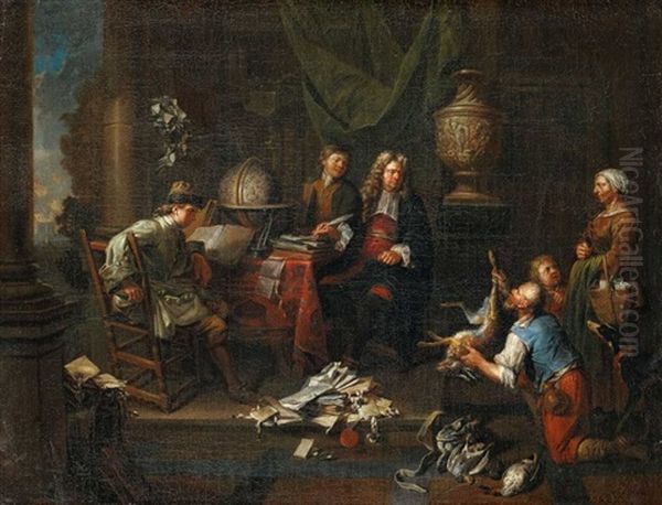 Beim Advokaten Oil Painting by Balthasar Van Den Bossche