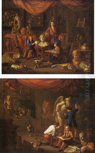 L'atelier Du Peintre Oil Painting by Balthasar Van Den Bossche