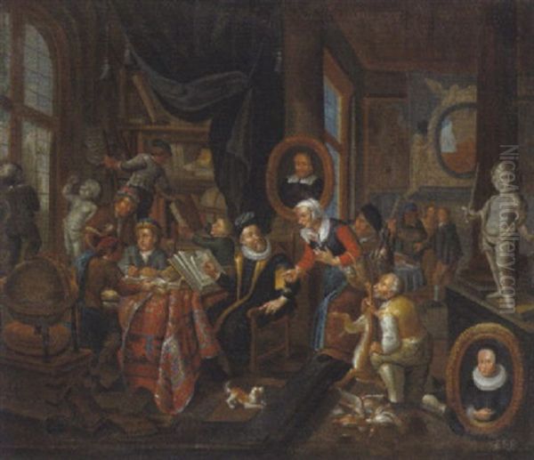 Beim Steuereinnehmer Oil Painting by Balthasar Van Den Bossche