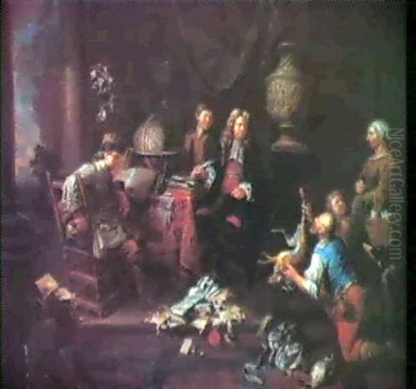 Der Wildbretverkaufer Oil Painting by Balthasar Van Den Bossche