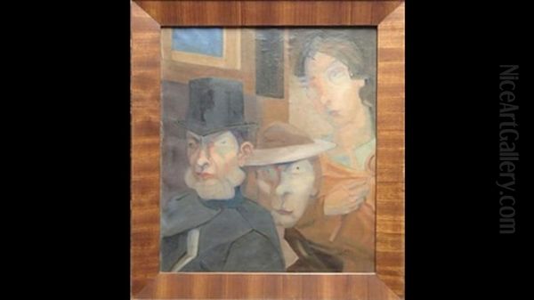 Trois Figures Oil Painting by Jean De Bosschere