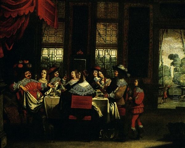 Scene De Banquet Oil Painting by Abraham Bosse