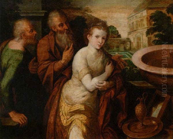 Suzannah And The Elders Oil Painting by Ernst-Gotthilf Bosse