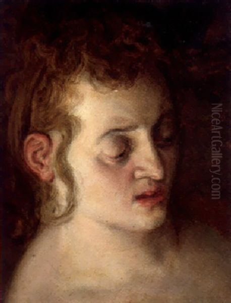 The Head Of A Woman Oil Painting by Ernst-Gotthilf Bosse