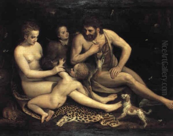 La Famiglia Di Adamo E Eva Oil Painting by Ernst-Gotthilf Bosse