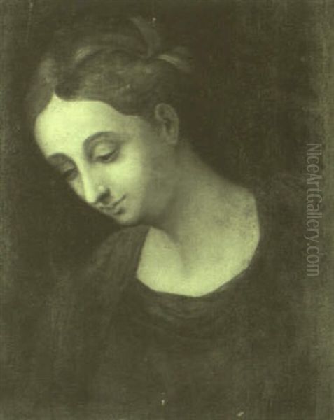 Study Of A Woman With Downcast Eyes Oil Painting by Ernst-Gotthilf Bosse