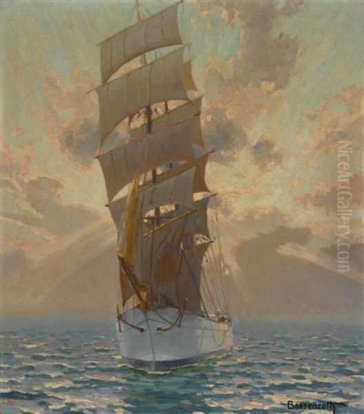 Segelschiff Auf See Oil Painting by Karl Boessenroth