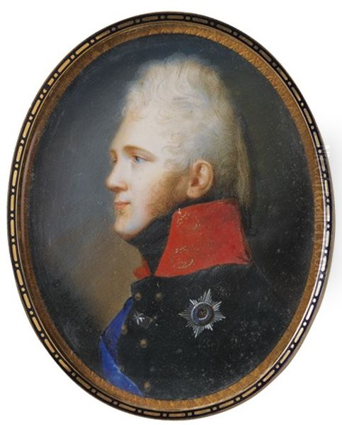 Portrait D'alexandre 1er, Empereur De Russie Oil Painting by Domenico Bossi