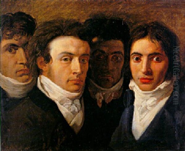 Gli Amici Della Cameretta Portiana Oil Painting by Giuseppe Bossi