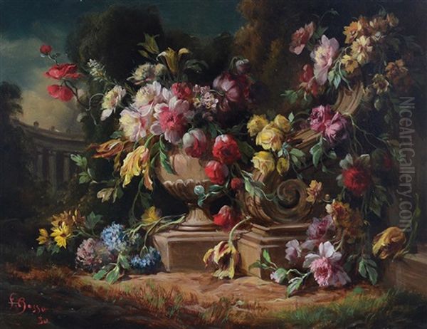 Composizione Di Fiori Oil Painting by Francesco Bosso