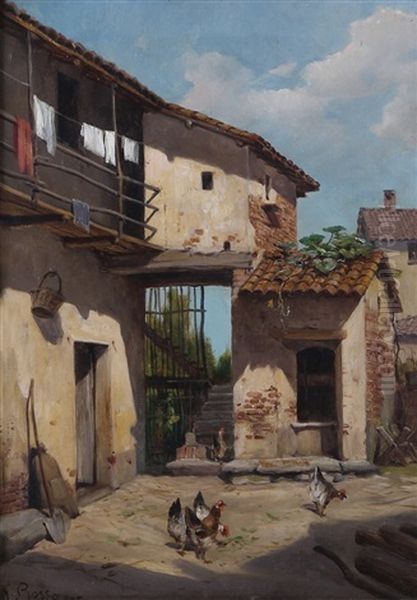 Nel Cortile Oil Painting by Francesco Bosso