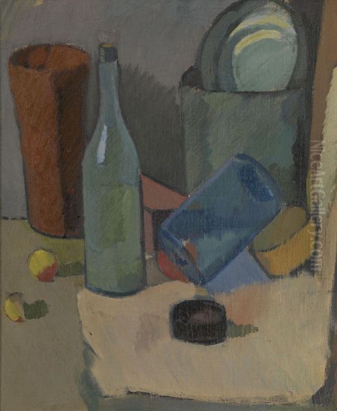 Still Life With A Bottle by Aleksander Isaakovich Rusakov