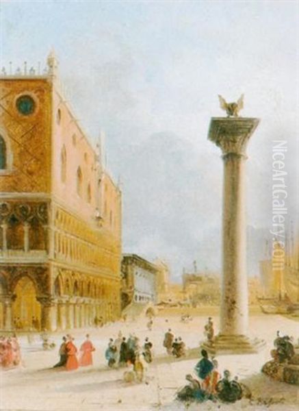 Ansicht Von Venedig Oil Painting by Carlo Bossoli