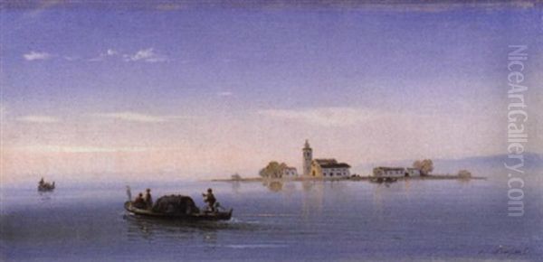 Laguna Oil Painting by Carlo Bossoli