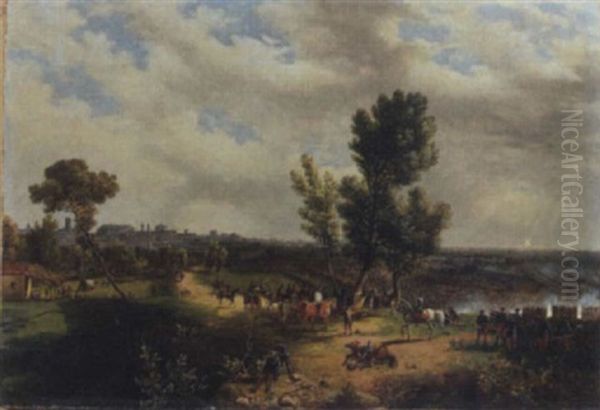 Battaglia Nei Pressi Di Roma Oil Painting by Carlo Bossoli