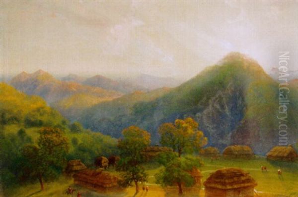 Kaukasus Oil Painting by Carlo Bossoli