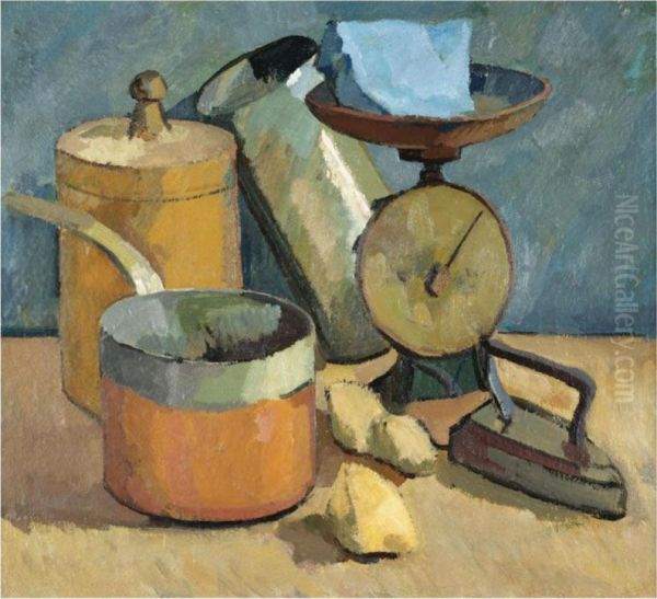 Still Life With Scales by Aleksander Isaakovich Rusakov