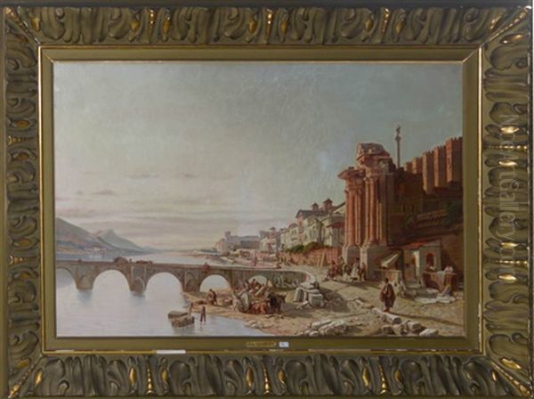 Le Pont De Cordoue Oil Painting by Francois Antoine Bossuet