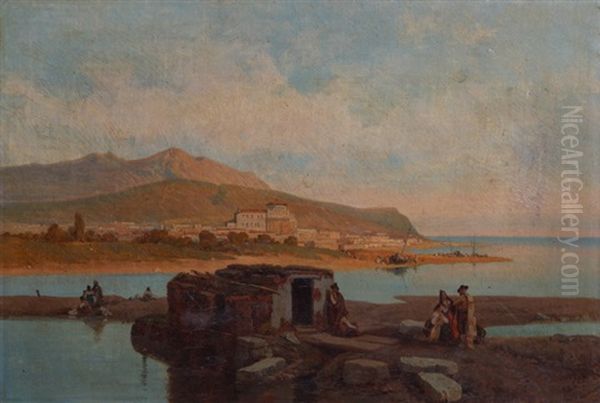 Paysage Du Golfe De Gascogne Oil Painting by Francois Antoine Bossuet