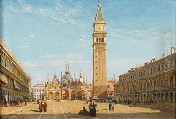 St. Mark's Square, Venice Oil Painting by Francois Antoine Bossuet