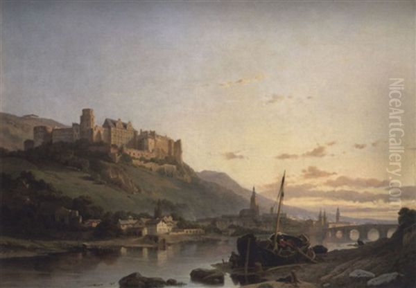 Ansicht Von Heidelberg Mit Dem Schloss Oil Painting by Francois Antoine Bossuet