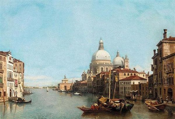 Le Grand Canal, Venise Oil Painting by Francois Antoine Bossuet