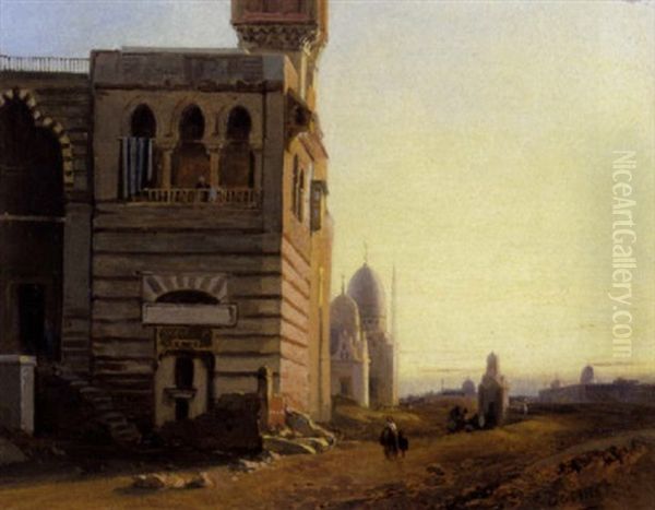 Les Tombeaux Des Kalifs Au Maroc Oil Painting by Francois Antoine Bossuet