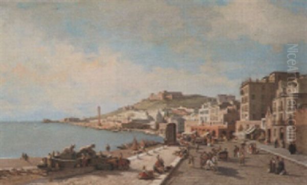 La Baie De Naples Oil Painting by Francois Antoine Bossuet