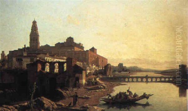 View Of Cordoba, Spain Oil Painting by Francois Antoine Bossuet