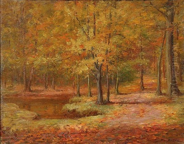 Autumn Oil Painting by Frederick James Boston